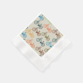 自転車カラフル模様 縁ありカクテルナプキン (角)