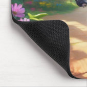 自転車カラフル用マウスパッドの猫との花模様 マウスパッド (コーナー)