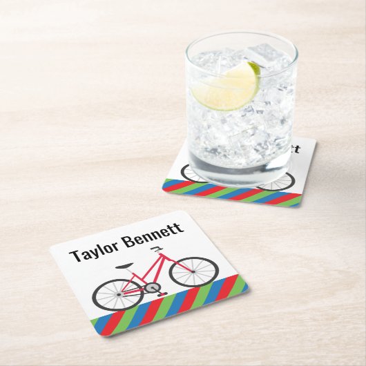 自転車カラフル紙パーソナライズされたコースター スクエアペーパーコースター (インサイチュ)