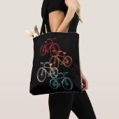 自転車カラフル トートバッグ (クローズアップ)