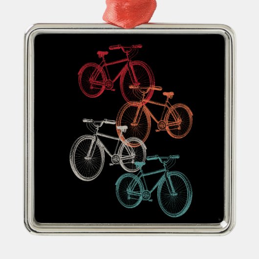自転車カラフル メタルオーナメント (正面)