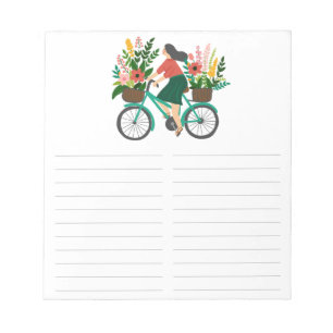 自転車ガール農家マーケットスーパーショッピングリスト ノートパッド