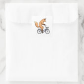 自転車キツネ スクエアシール (バッグ)