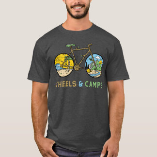 自転車キャンプおもしろTシャツ Tシャツ