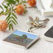 自転車キーチェーンのカエル紳士 キーホルダー (側面)