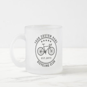 自転車クラブまたはロケーション名カスタムの フロストグラスマグカップ