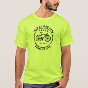 自転車クラブまたはロケーション名セーフティグリーン Tシャツ