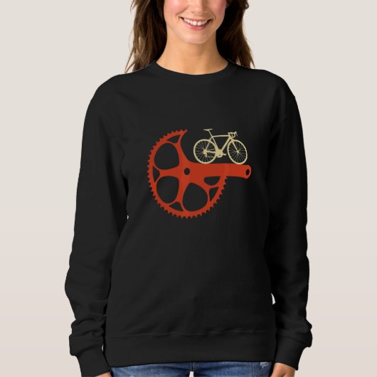 自転車クランクバイクサイクリングサイクリスト スウェットシャツ (正面)