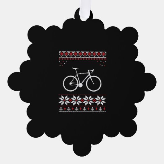 自転車クリスマスホリデー オーナメントカード (正面)