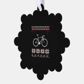 自転車クリスマスホリデー オーナメントカード (左)
