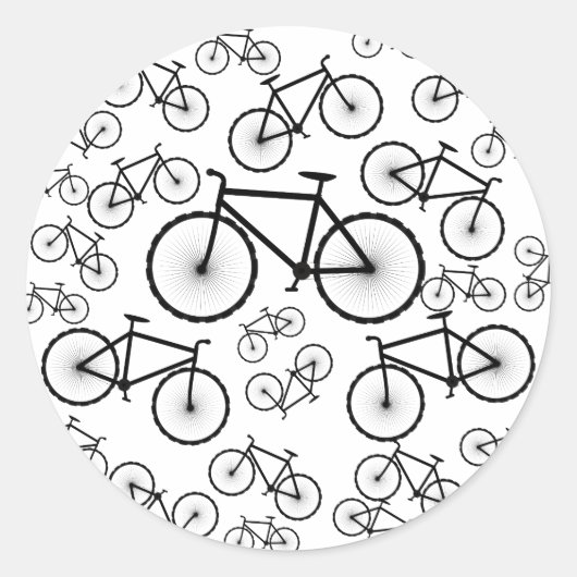 自転車コラージュ ラウンドシール (正面)