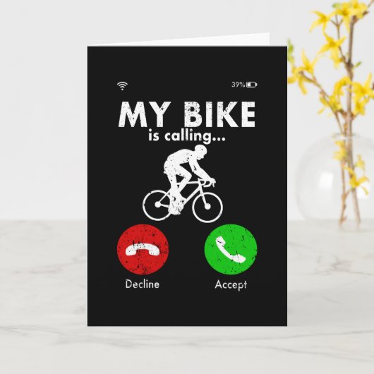 自転車サイクおもしろいリスト贈答アイディア カード (黄色い花)