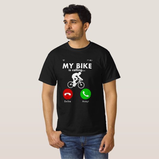 自転車サイクリストおもしろいギフトプレゼントアイディア Tシャツ (正面フル)