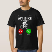 自転車サイクリストおもしろいギフトプレゼントアイディア Tシャツ (正面)