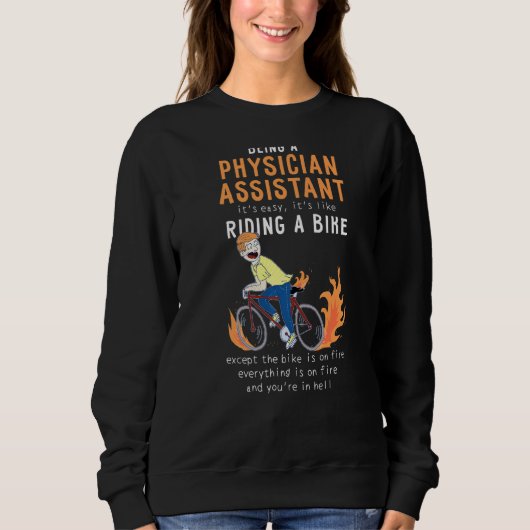 自転車サイクリストのような医師助手 スウェットシャツ (正面)