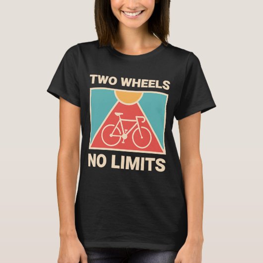 自転車サイクリスト2輪No Limits Tシャツ (正面)