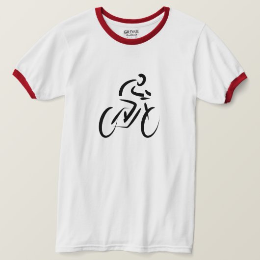 自転車サイクリングデザインTシャツ Tシャツ (デザイン正面)