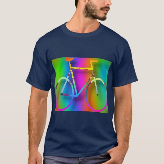 自転車サイクリングバイクネイビー Tシャツ (正面)