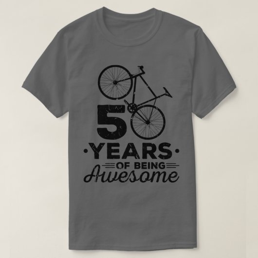 自転車サイクリングメンズウィメンズ50誕生日サイクリスト Tシャツ (デザイン正面)
