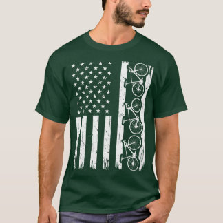 自転車サイクリングメンズUSA国旗 Tシャツ