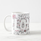 自転車サイクリングラインアート コーヒーマグカップ (左)