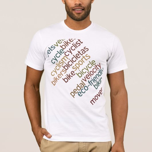 自転車サイクリング文字デザイン Tシャツ (正面)