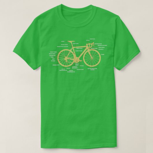自転車サイクリング解剖学ロードバイク部品サイクリングサイクル Tシャツ (デザイン正面)