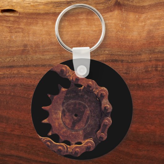 自転車サイクル自転車サイクリングチェーンギア キーホルダー (正面)