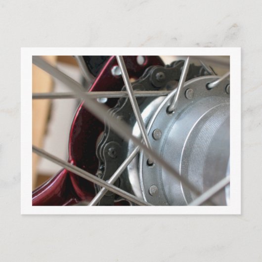 自転車サイクル自転車サイクリング後輪スポーク ポストカード (正面)