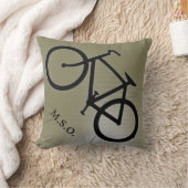自転車サインにカスタマイズ可能なモノグラムイニシャル クッション (ブランケット)