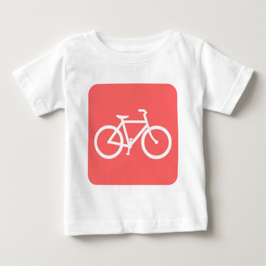 自転車サイン – トロピカルピンク ベビーTシャツ (正面)