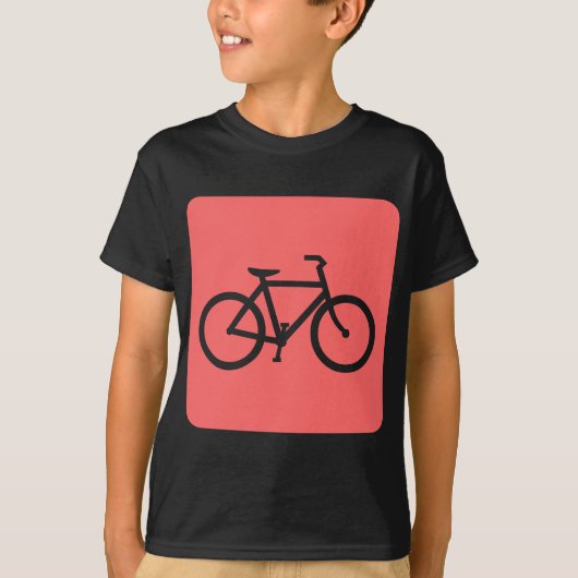 自転車サイン – トロピカルピンク Tシャツ (正面)