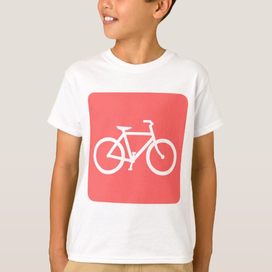 自転車サイン – トロピカルピンク Tシャツ (正面)