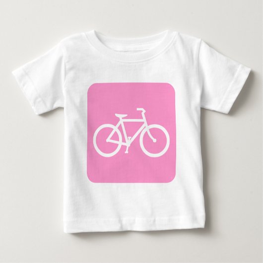 自転車サイン – ピンク ベビーTシャツ (正面)