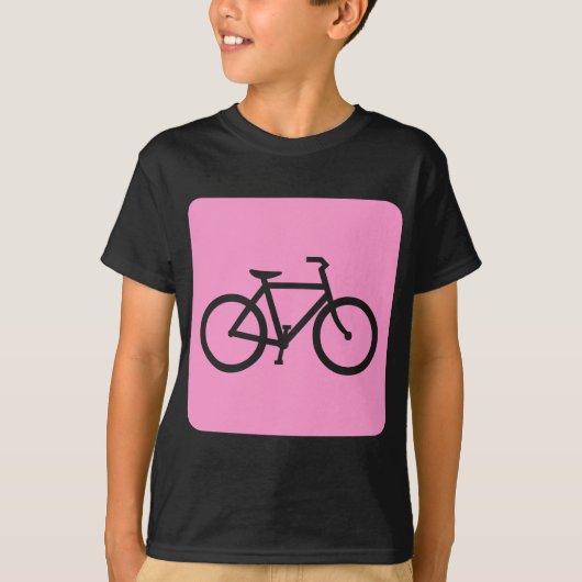 自転車サイン – ピンク Tシャツ (正面)
