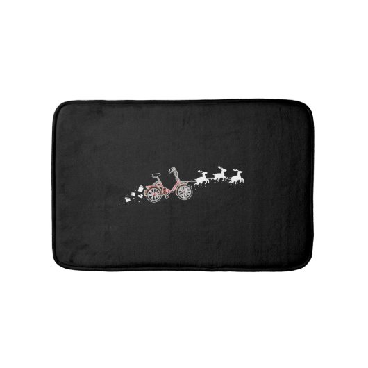 自転車サンタのクリスマスソリ – おもしろい自転車 バスマット (正面)