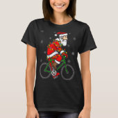 自転車サンタ乗用自転車サイクリングクリスマス Tシャツ (正面)