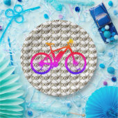 自転車シルエット ペーパープレート (パーティー)