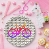 自転車シルエット ペーパープレート (パーティー)