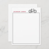 自転車シンプル白黒レモダンッド ノートカード (正面/裏面)