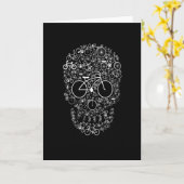 自転車スカル カード (黄色い花)