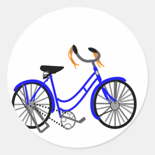 自転車スケッチ1950年代スタイル ラウンドシール (正面)