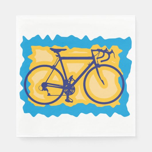 自転車スタンプ紙ナプキンス スタンダードランチョンナプキン (正面)