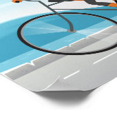 自転車スポーツウーマンサイクリングバイクガールシーカモメ ポスター (角)