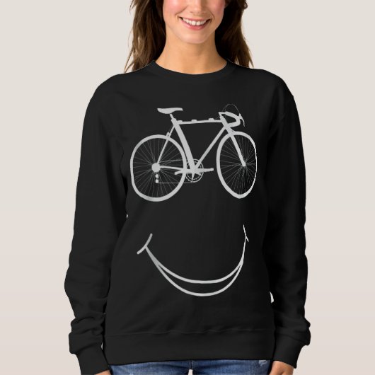 自転車スマイル顔Mtbサイクリング自転車乗り スウェットシャツ (正面)