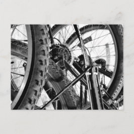 自転車タイヤギアチェーンモダンBWポップ・アートの Art ポストカード