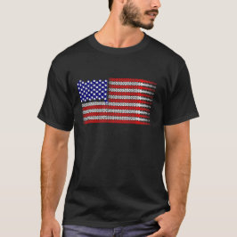 自転車チェーン国旗USA Tシャツ