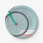 自転車テーマパーティカスタムー文字 ペーパープレート (正面)