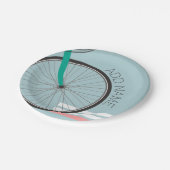 自転車テーマパーティカスタムー文字 ペーパープレート (アングル)