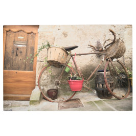 自転車デザインメタルウォールアート メタルプリント